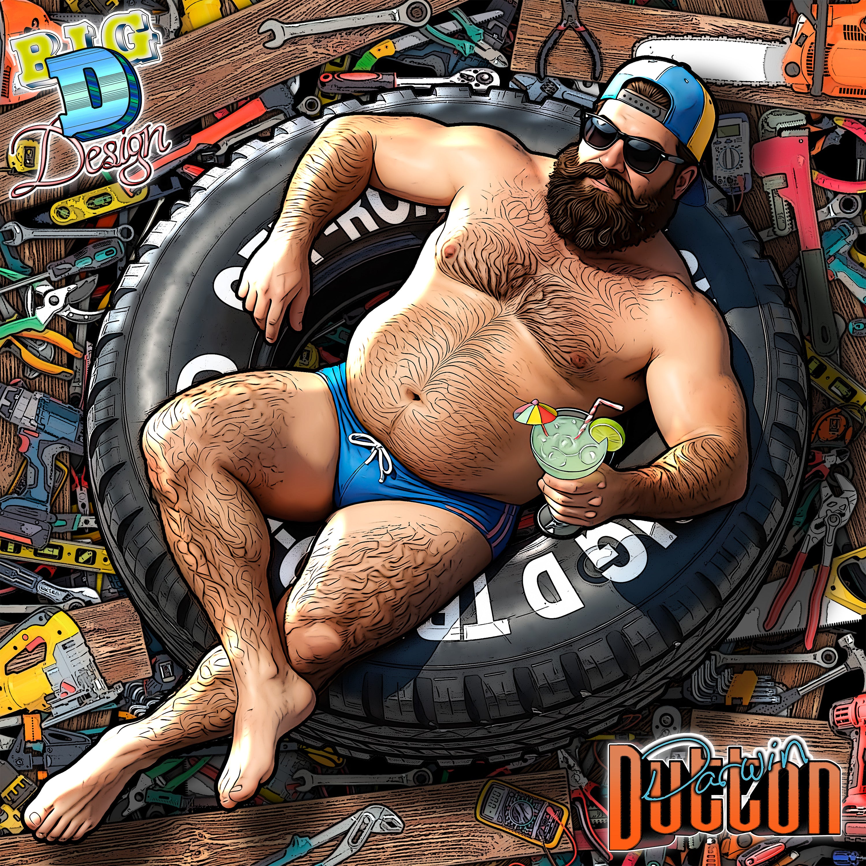 Darwin Dutton - Pool Day Metal Print